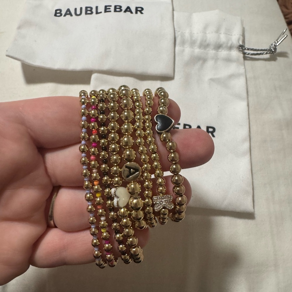 BaubleBar 8 Gold Bracelet Set